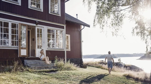 Couple at summer house