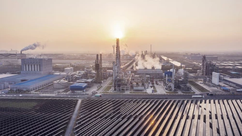 Oil factory and solar power station